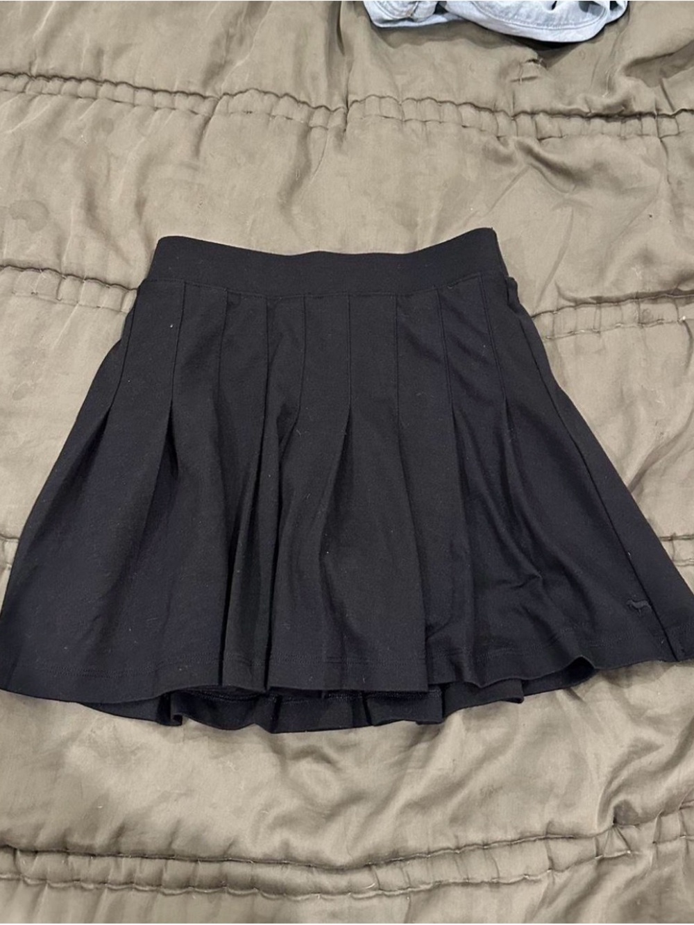 Black Pleated Mini Skirt